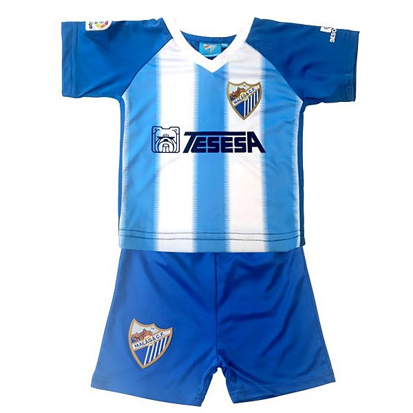 Camiseta Málaga 1ª Niño 2018-2019 Azul Blanco